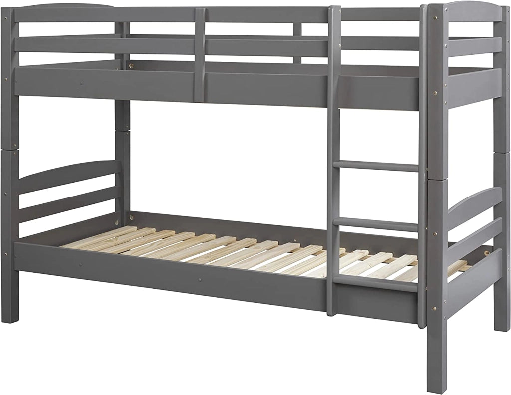LETTO A CASTELLO LAVIUS DIVISIBILE IN 2 LETTI SINGOLI 90X200 PINO TINTO GRIGIO