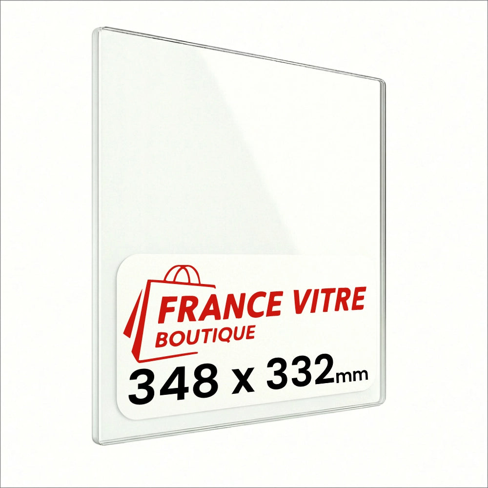 348 x 332 x 4 mm - Vetro per stufa a legna - vetro camino di ricambio - vetro per caminetto resistente al fuoco - France Vitre