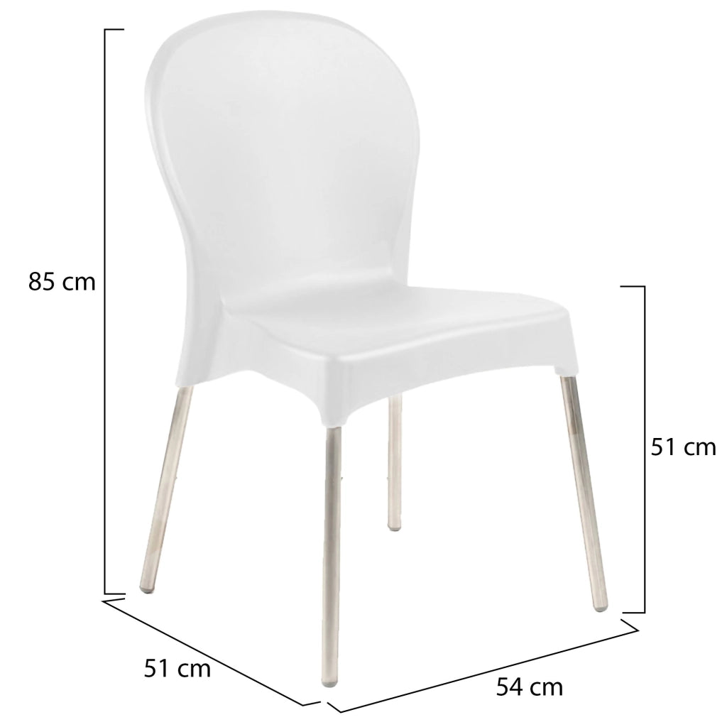 Eclectic, Sedia da Esterno 4 Sedie Made in Italy, Bianco