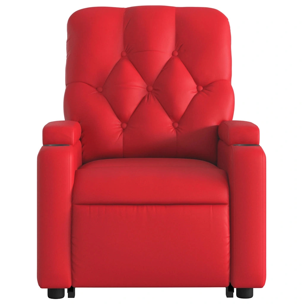 Poltrona Alzapersona Reclinabile Elettrica Rossa in Similpelle 3204791