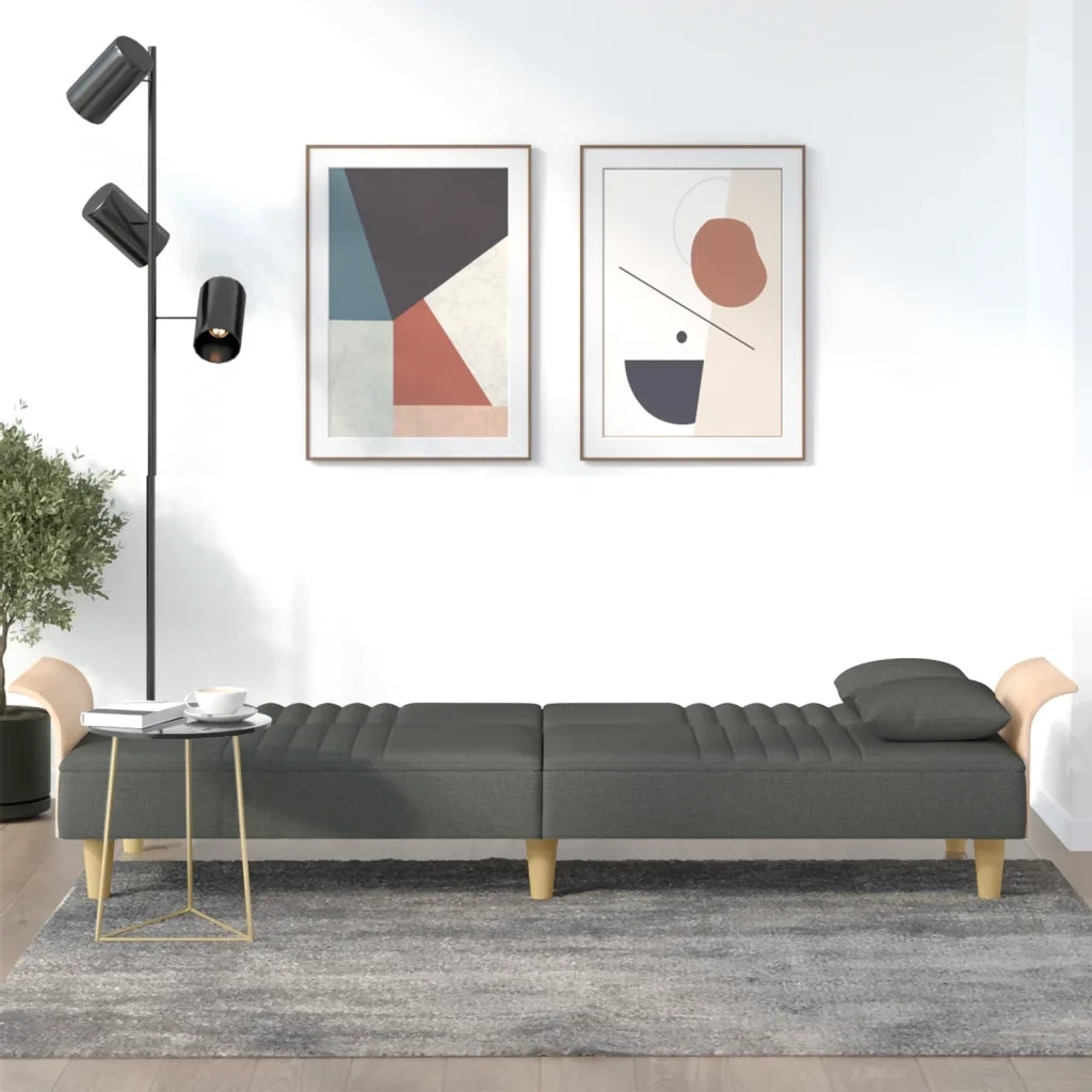Divano letto | Sof¨¤ letto | Letto singolo con Braccioli Grigio Scuro in Tessuto