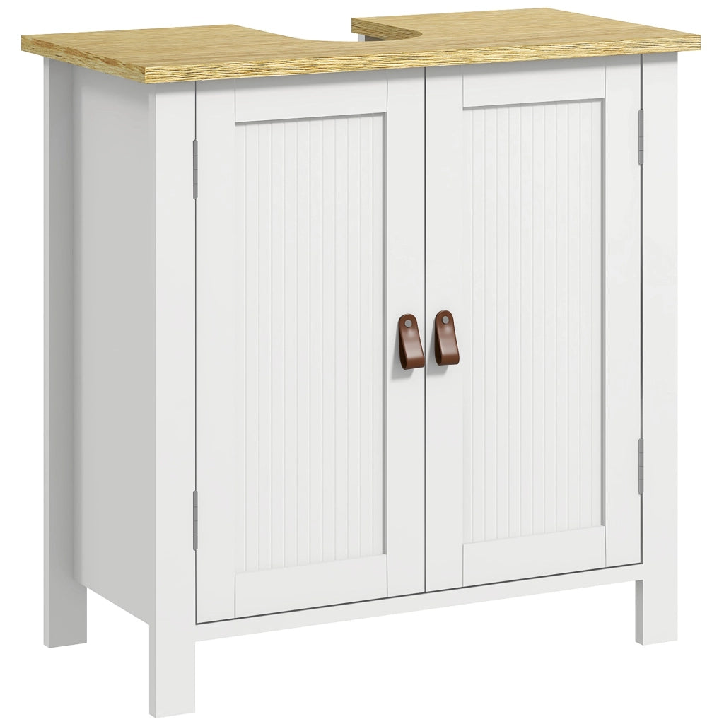 Mobile sottolavabo da bagno ¨C Xylo ¨C bianco, 2 ante, ripiano regolabile, 60x30x60 cm