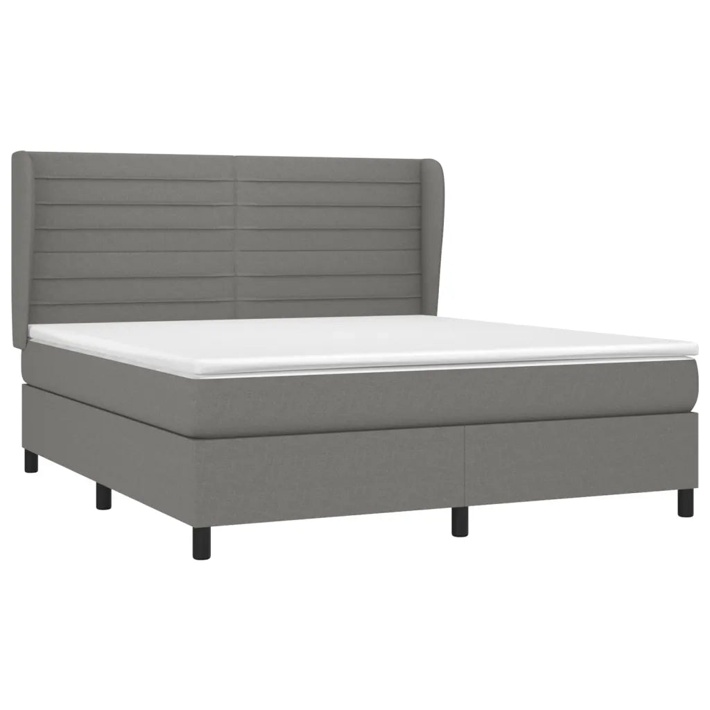 Giroletto a Molle con Materasso Grigio Scuro 180x200 cm Tessuto 3128062