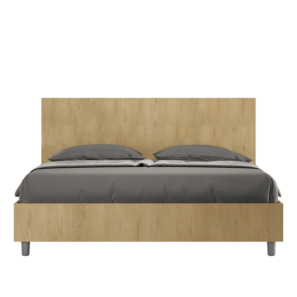 Letto Matrimoniale 160x190 cm con Rete Testata Dritta New Egos Quercia