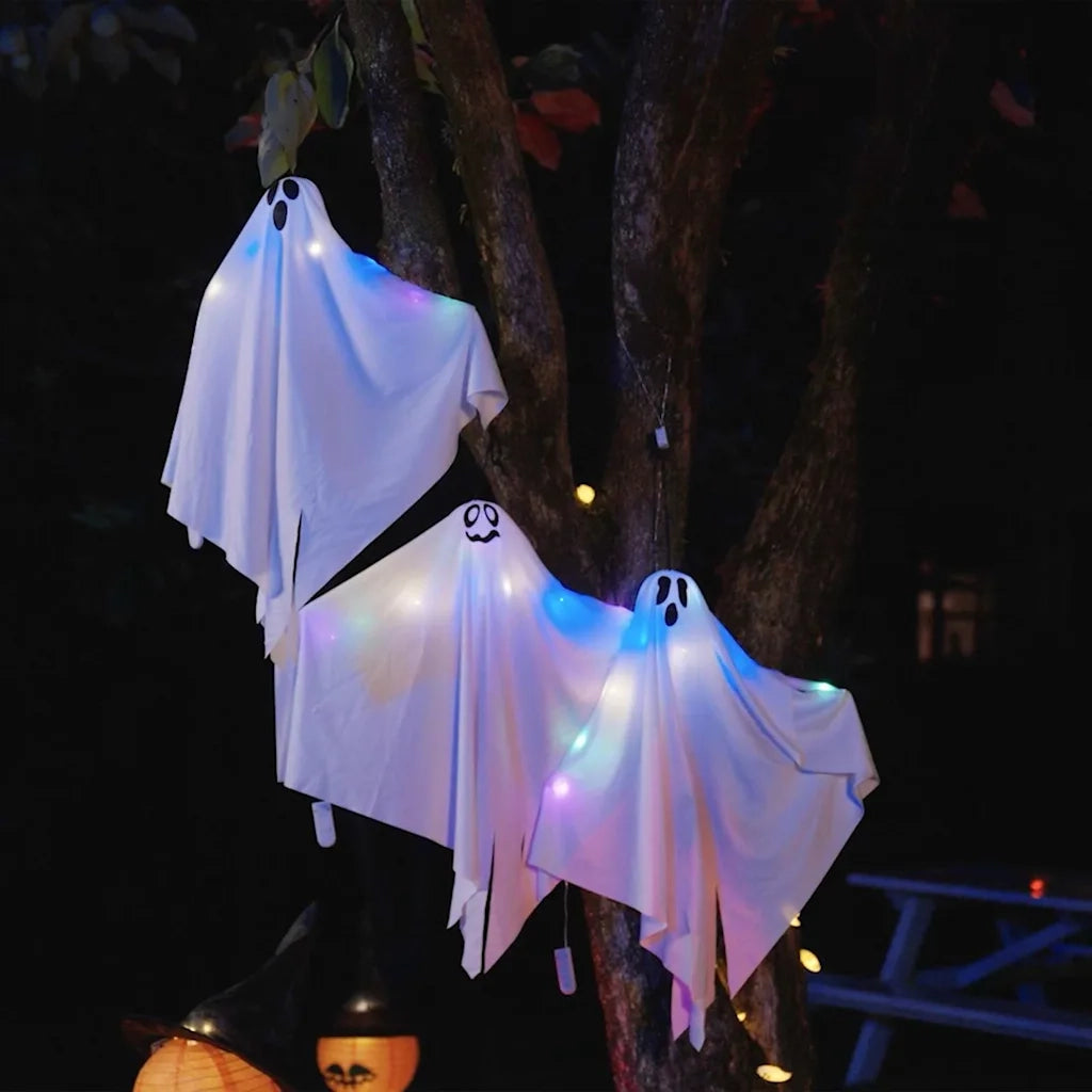 Fantasma appeso di Halloween 3 pz Bianco 52 x 62 cm Poliestere CFW7864487