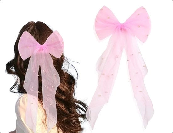 Slitta corta elegante per capelli con tulle e perle - Accessorio di sposa ideale per feste di laurea - Adatto per donne e ragazze - Sposa