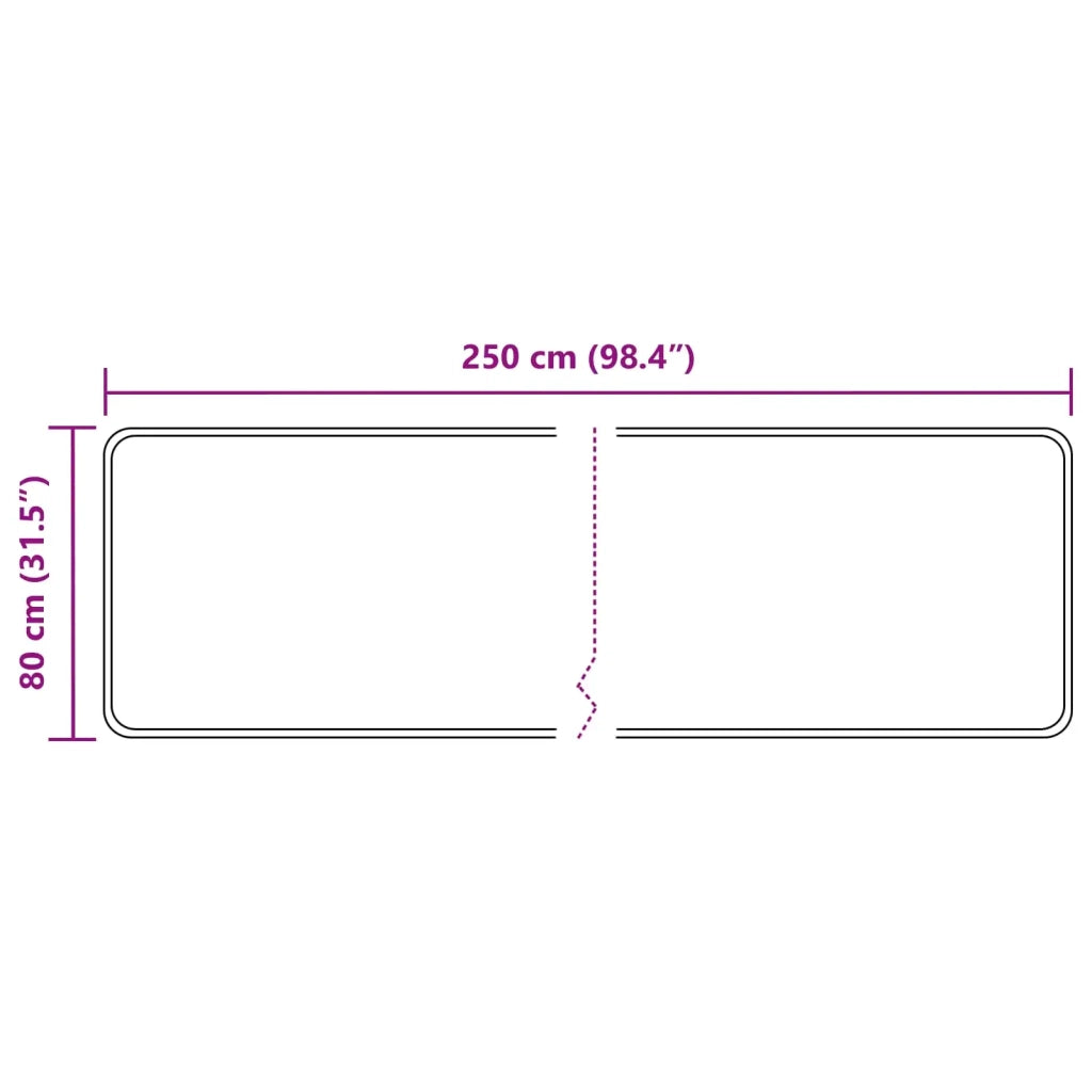 Runner in Moquette | Runner Tappeto MARSA Grigio 80 x 250 cm Poliestere e PVC