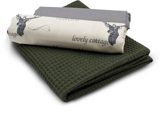Set di stampe a wafel + set di tessuto in cotone stampe coordinate 100% cotone Tex Standard 100 (Set97)