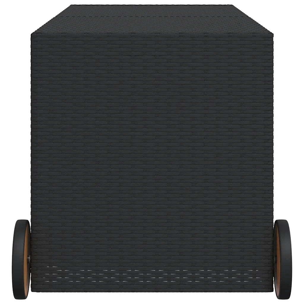 Contenitore da Giardino con Ruote Nero 283L in Polyrattan CFW4229924
