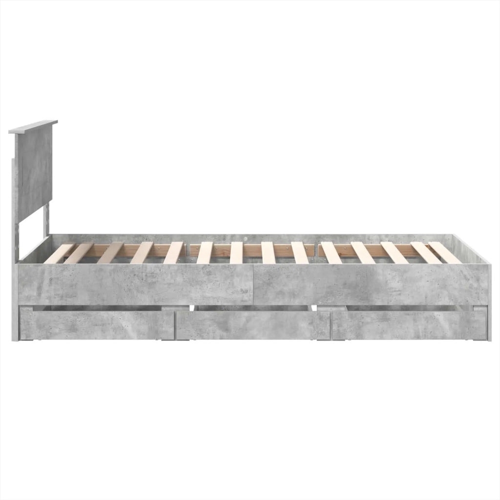Struttura del letto con cassetto Grigio cemento 75 x 190 cm 3408036