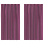 Tende in Voile con Tasche per Aste 2 pz Viola