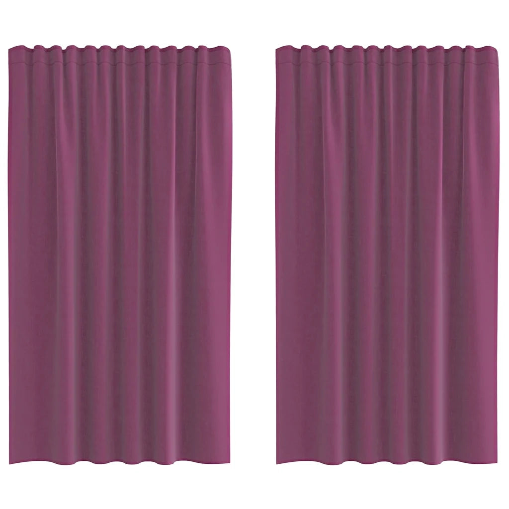 Tende in Voile con Tasche per Aste 2 pz Viola