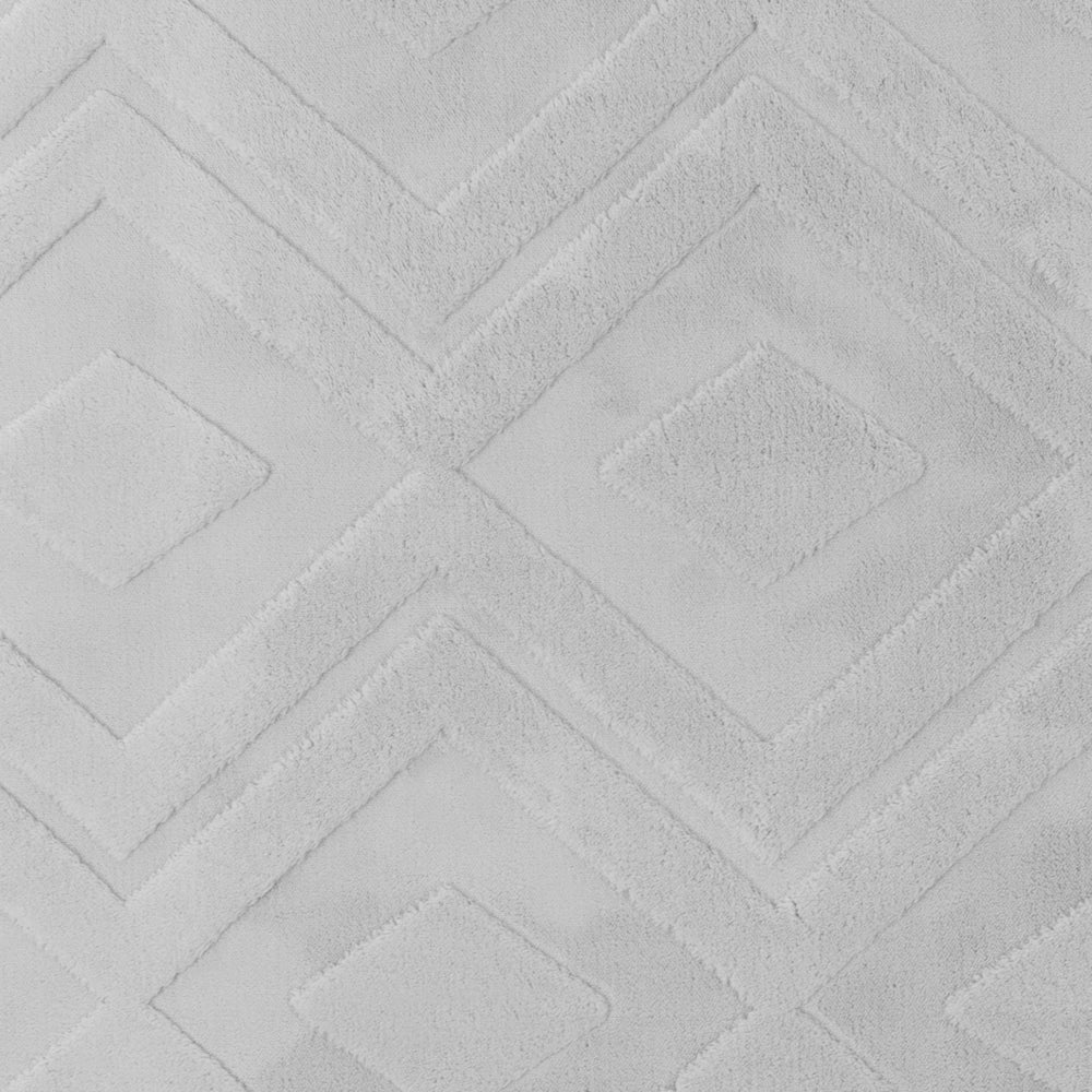 Tappeto Grigio Jacquard 160 x 160 cm a Pelo Corto Rettangolare per Soggiorno in Poliestere Moderno
