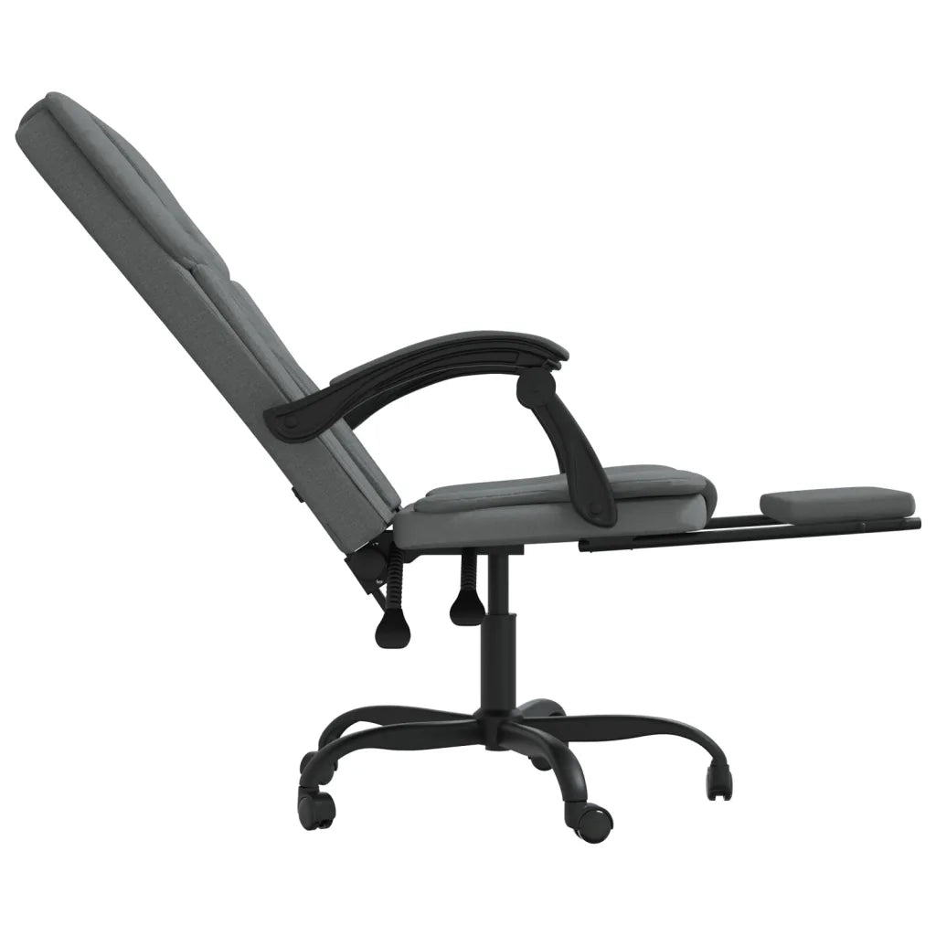 Sedia da Ufficio | Sedia da Gaming Reclinabile Grigio Scuro in Tessuto