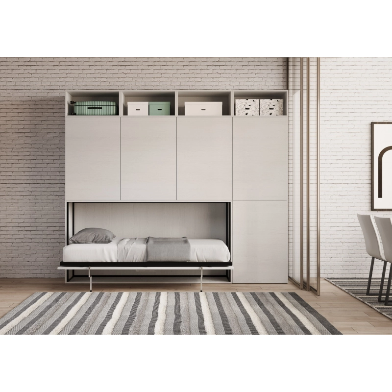 Letto a scomparsa singolo orizzontale Kando composizioni - No,B