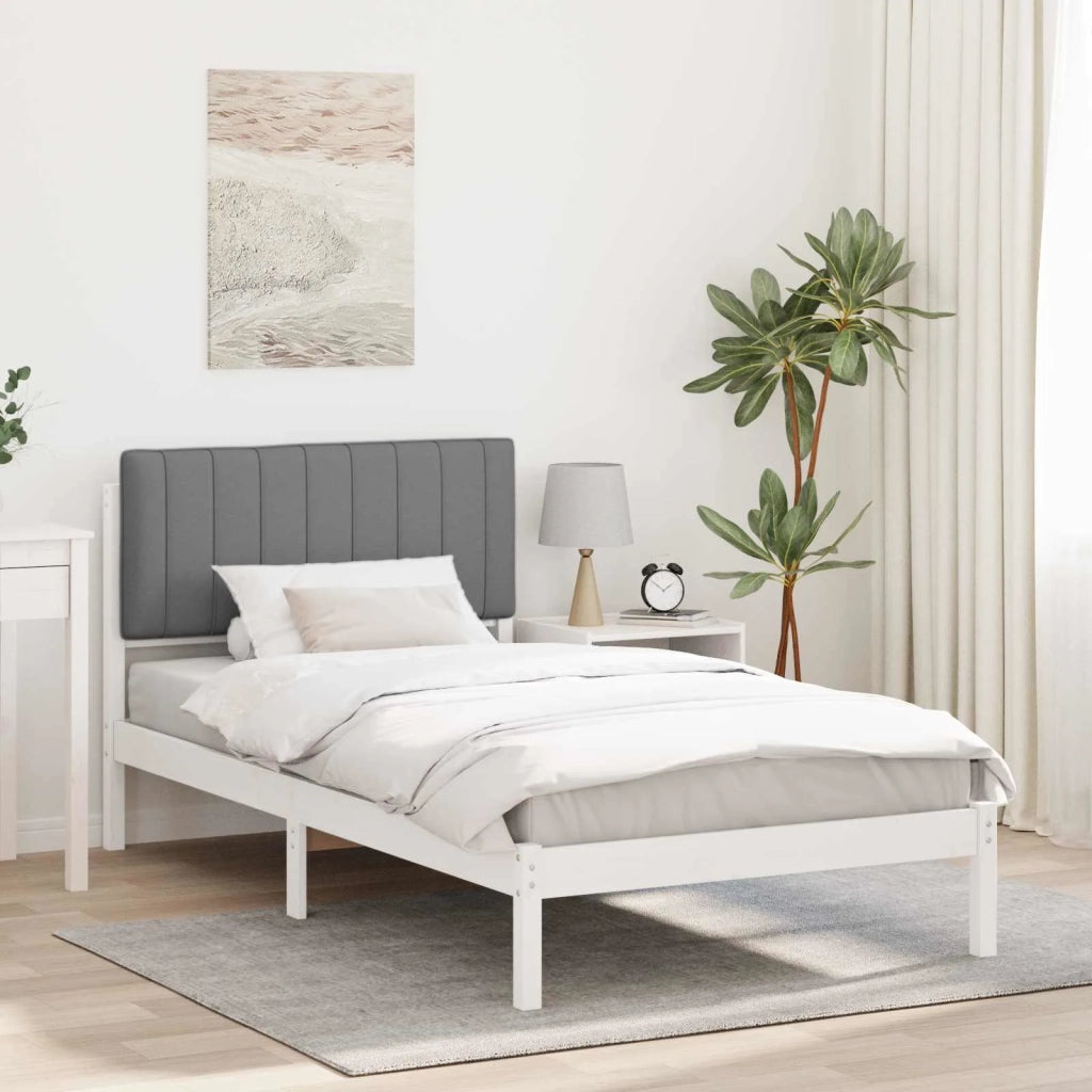 Letto con Testiera Rivestita Grigio chiaro 100 x 200 cm 878073