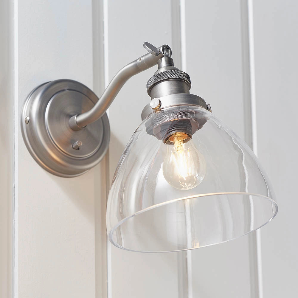 Applique retro regolabile con interruttore argento E14 Endon