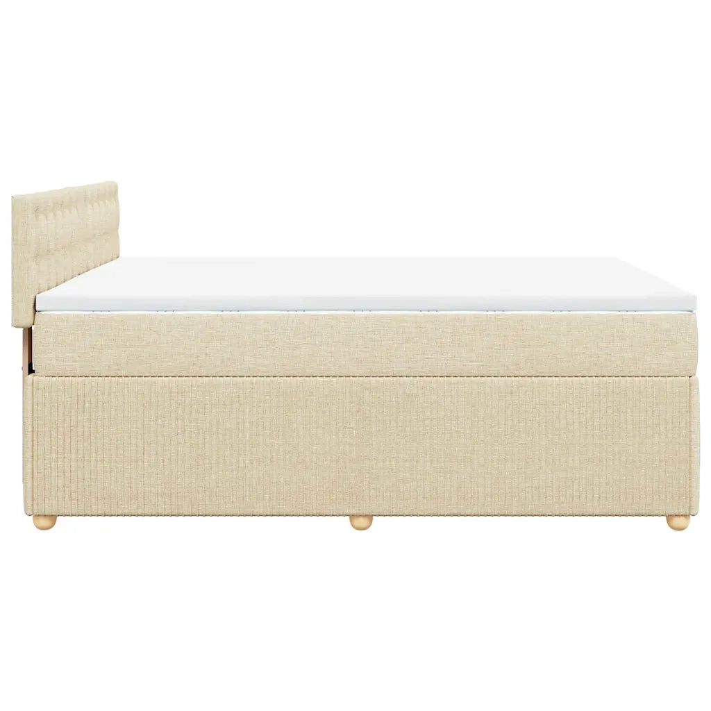 Giroletto a Molle con Materasso Crema 140x19 cm in Tessuto 3289770