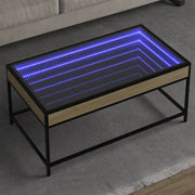 Tavolino da Salotto con LED Infinity Rovere Sonoma 90x50x41 cm 847688