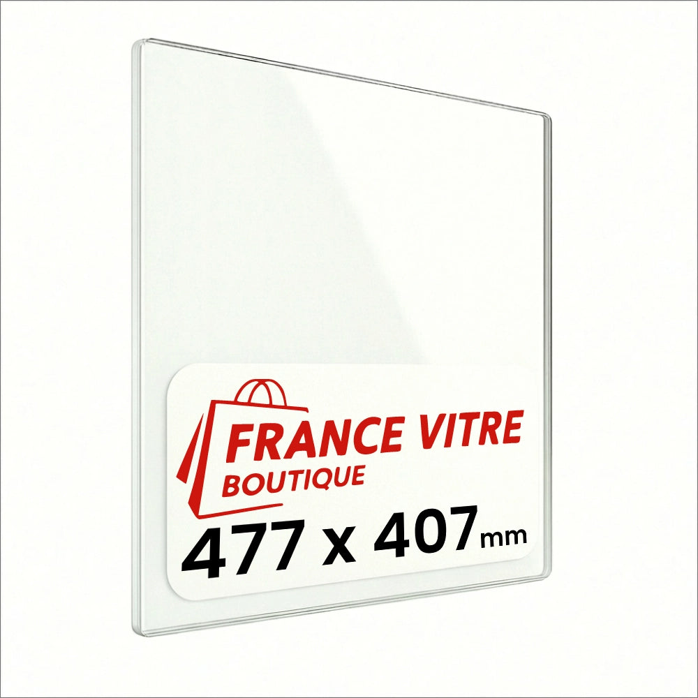 477 x 407 x 4 mm - Vetro per stufa a legna - vetro camino di ricambio - vetro per caminetto resistente al fuoco - France Vitre