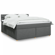Giroletto a Molle con Materasso Grigio Scuro 180x200 cm Tessuto