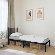 Giroletto con Testiera-Struttura Letto con testiera in Metallo Nero 80x200 cm 722431