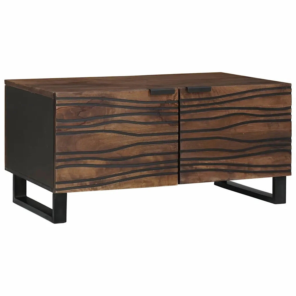 Tavolino da Salotto-Tavolino da soggiorno-Tavolo Marrone e Nero 80 x 50 x 40 cm 563843