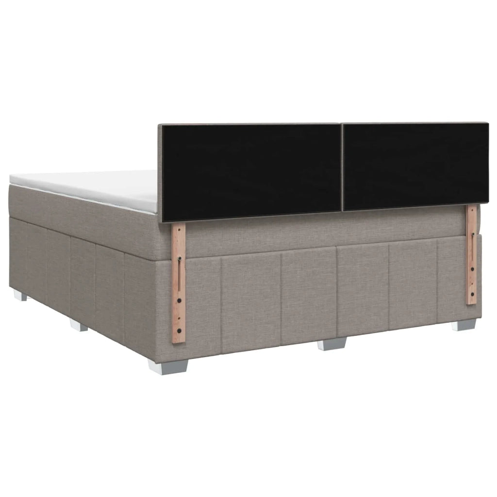 Letto box spring con materasso Tortora 180 x 200 cm Tessuto 3451280