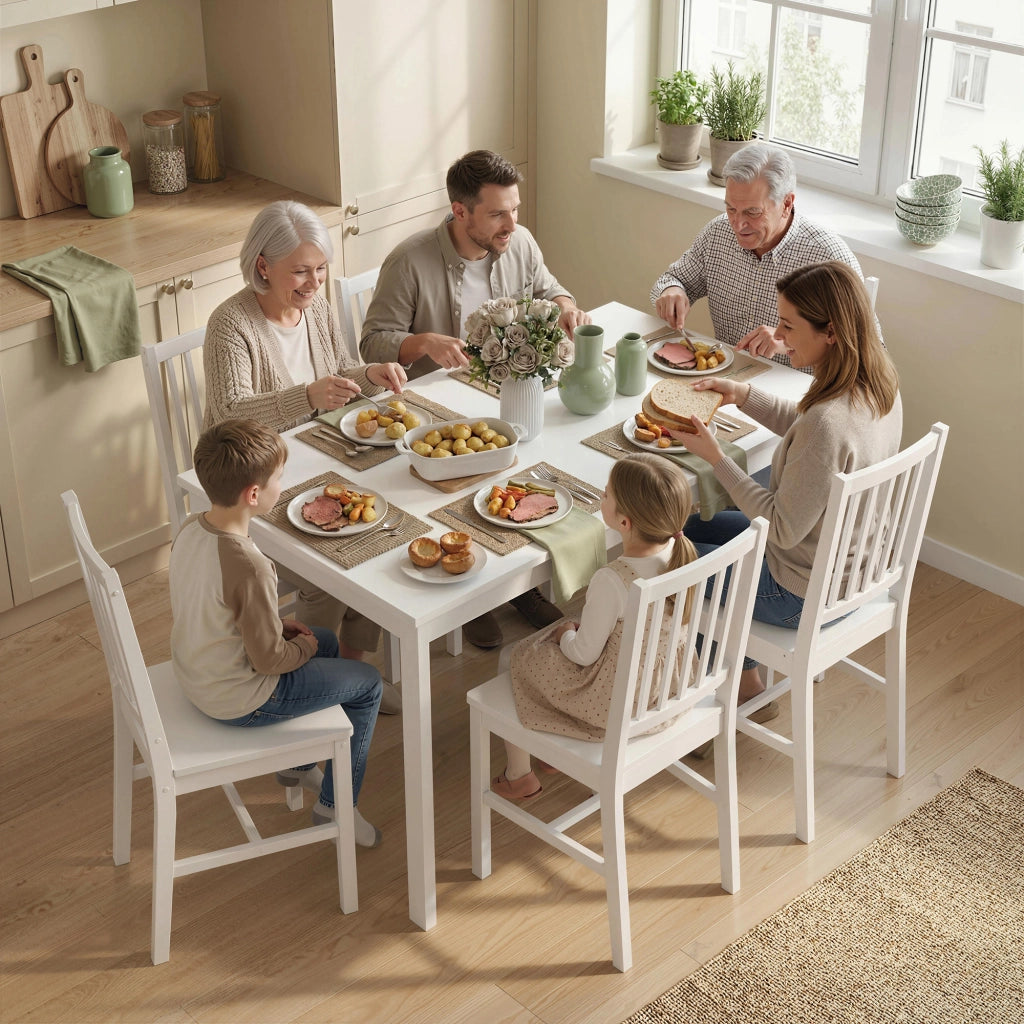 Tavolo da pranzo allungabile 80-120 cm bianco per 4-6 persone ¨C Xylo ¨C Con estensione scorrevole