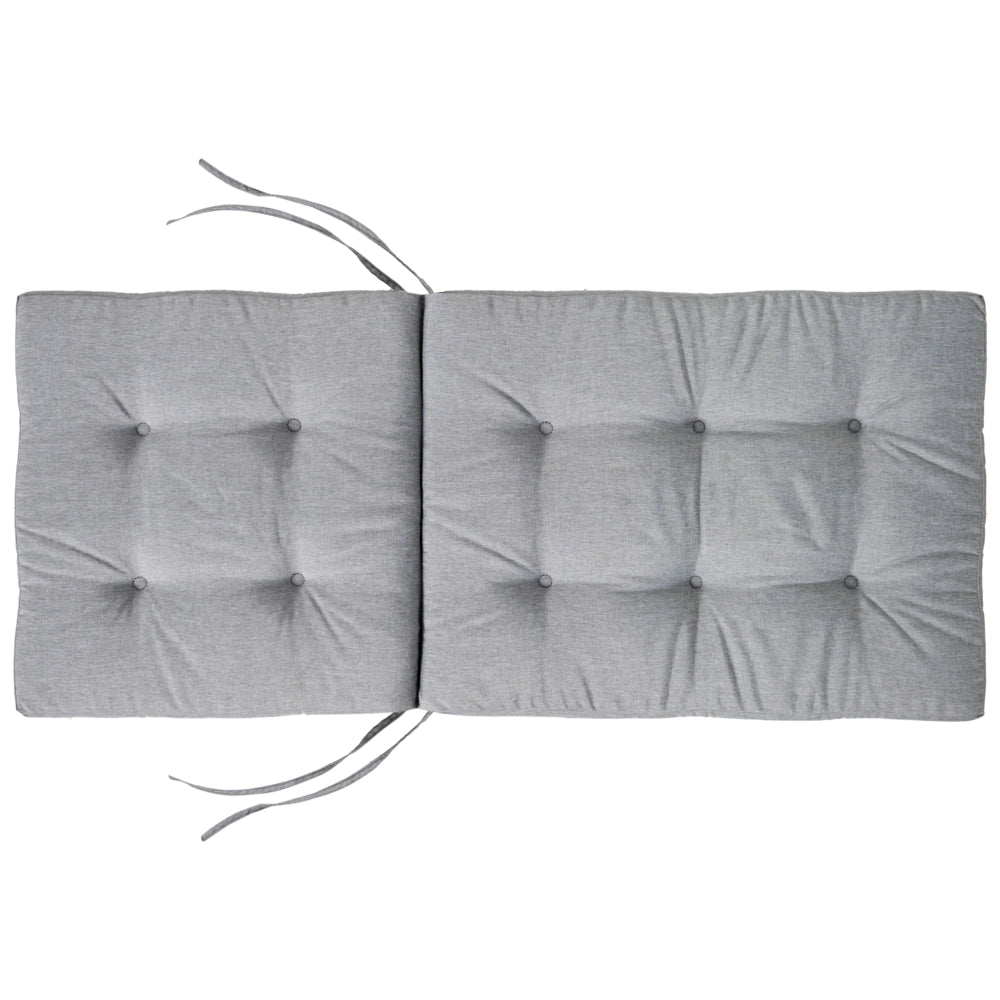 Set di 2 cuscini per sedute e schienale da esterno con lacci grigio melange stile elegante giardino