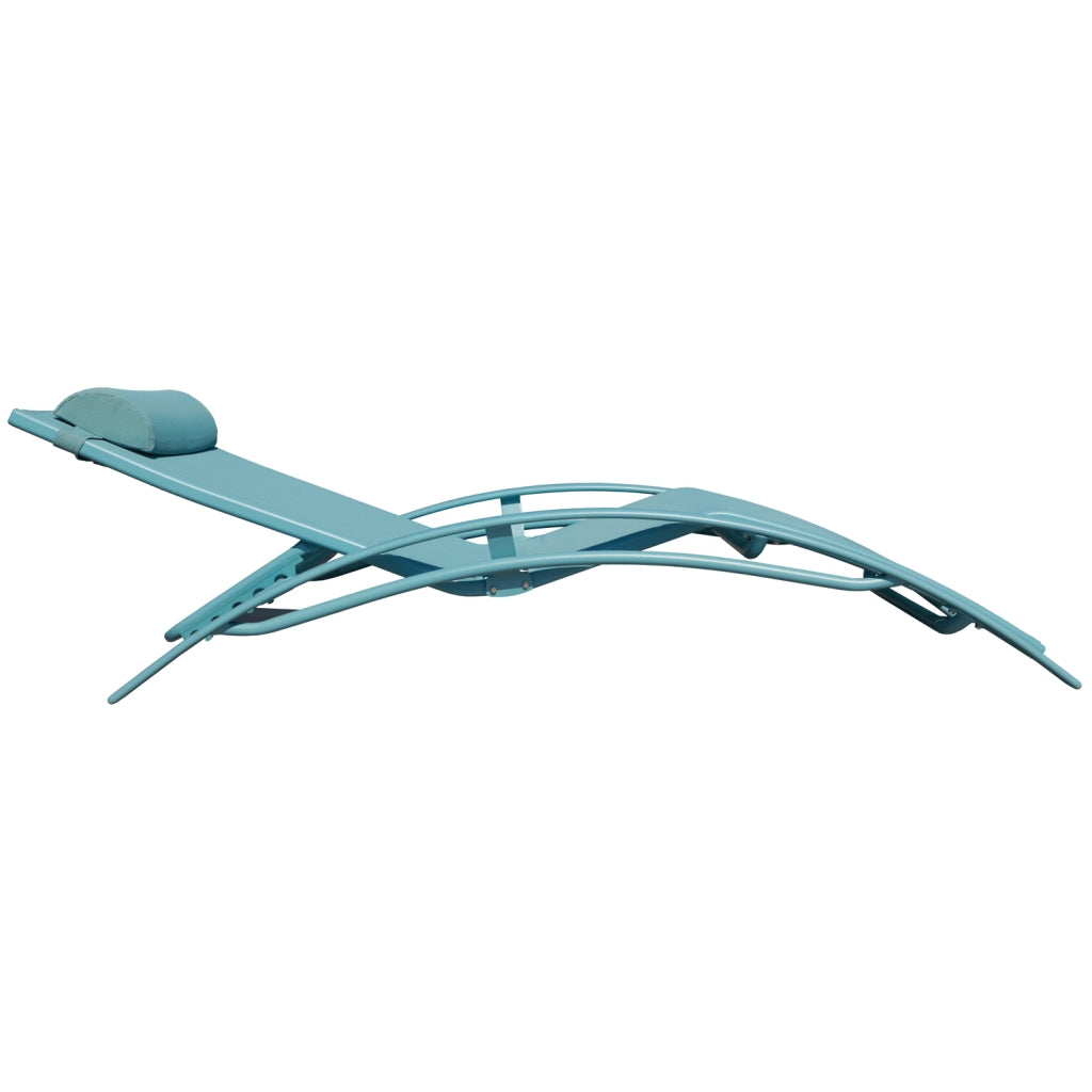 Set di 2 sedie a sdraio GALAPAGOS in textilene azzurro - alluminio azzurro