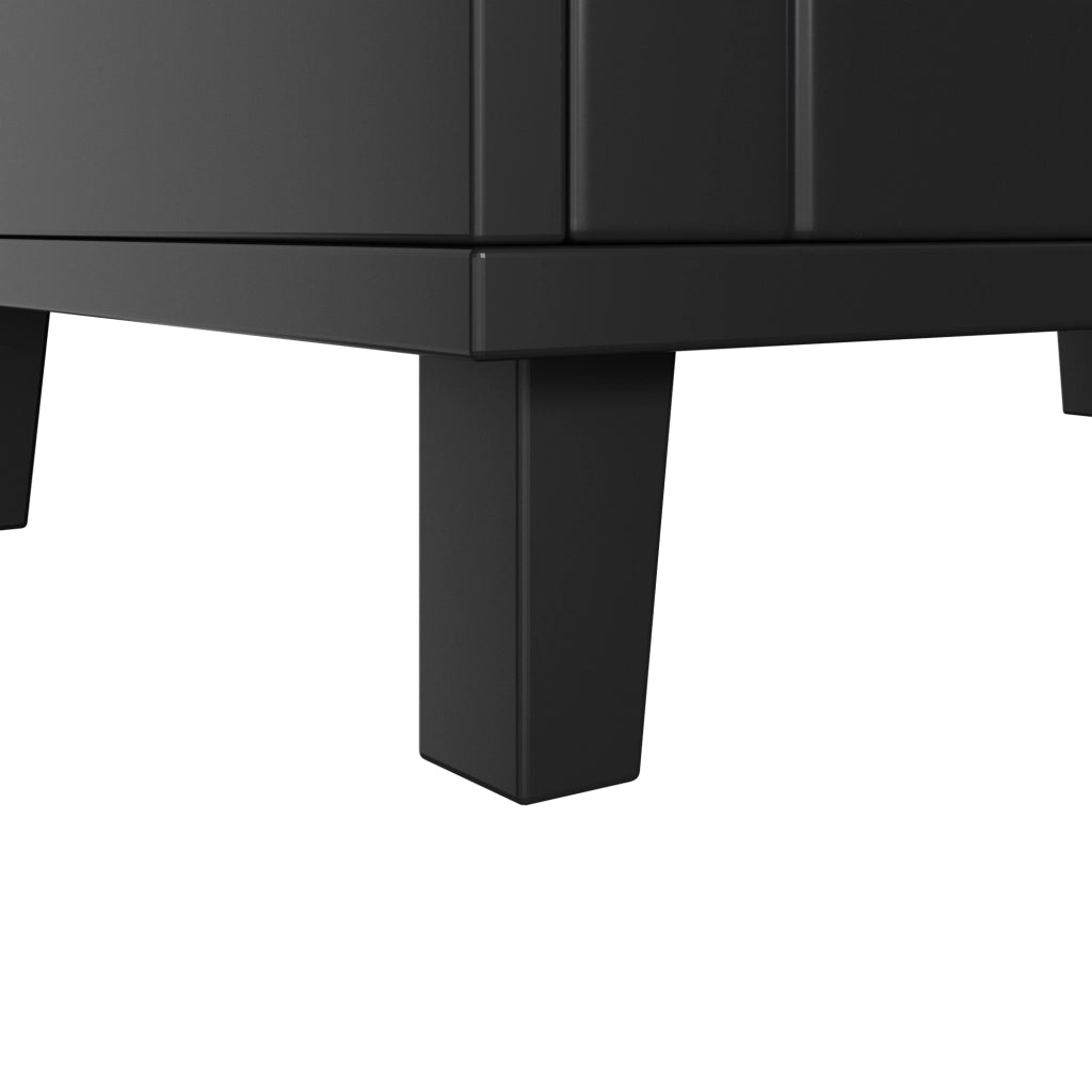 Mobile Sottolavabo da Bagno con Lavabo in Ceramica ¨C MINIMAL ¨C Nero, Cassetti, Ante, 76x46x87