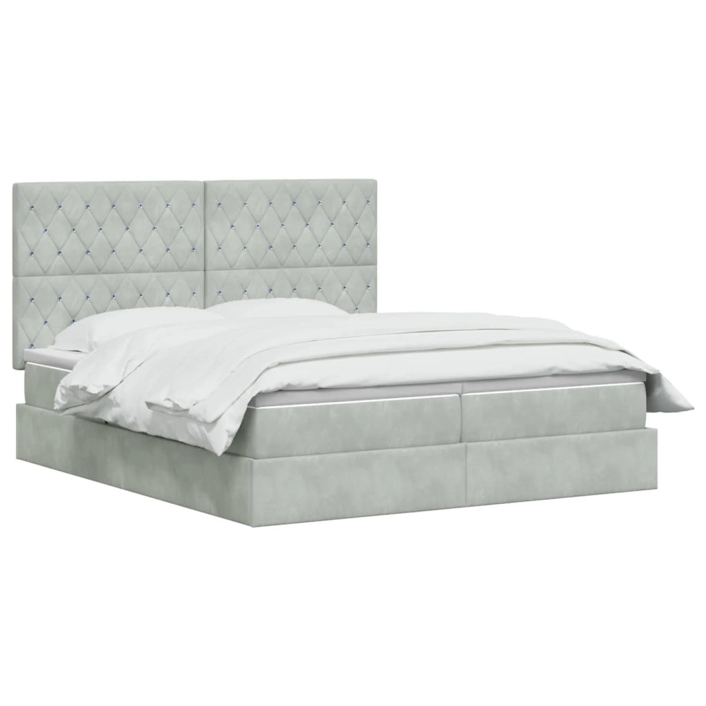 Letto con contenitore LED e materasso Grigio Chiaro 3460254