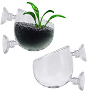 Due contenitori per piante acquatiche, contenitore per piante acquatiche con morsetto, contenitore per piante acquatiche in cristallo vetro Crystal, per acquario