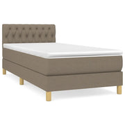 Letto singolo | Letto per adulti | Giroletto a Molle con Materasso Tortora 90x190 cm in Tessuto