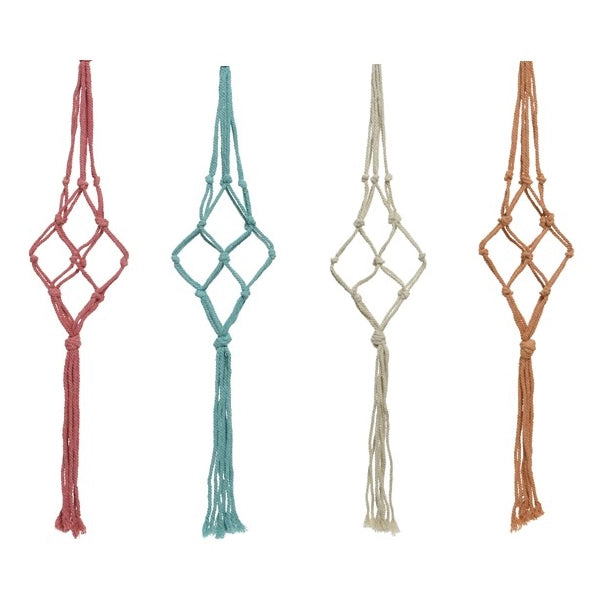 PORTAVASO PENSILE MACRAME D.10XH65CM IN POLIESTERE