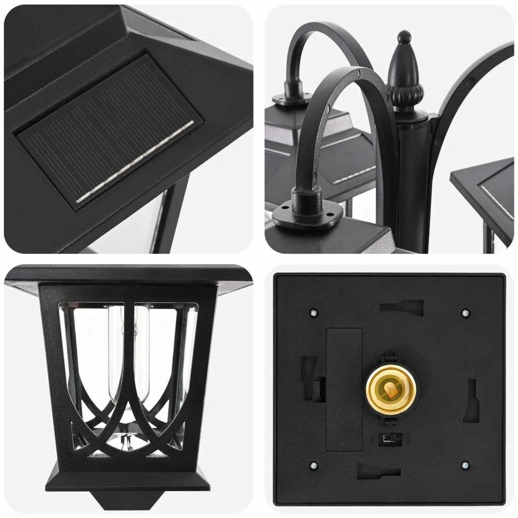 Lampione a 3 teste Nero 16 x 16 x 187 cm Alluminio e ABS 42042695