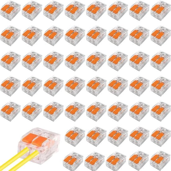 Connettori elettrici per cavi fissi - 50 pezzi - Arancione - Per cavi fissi con manopola di regolazione