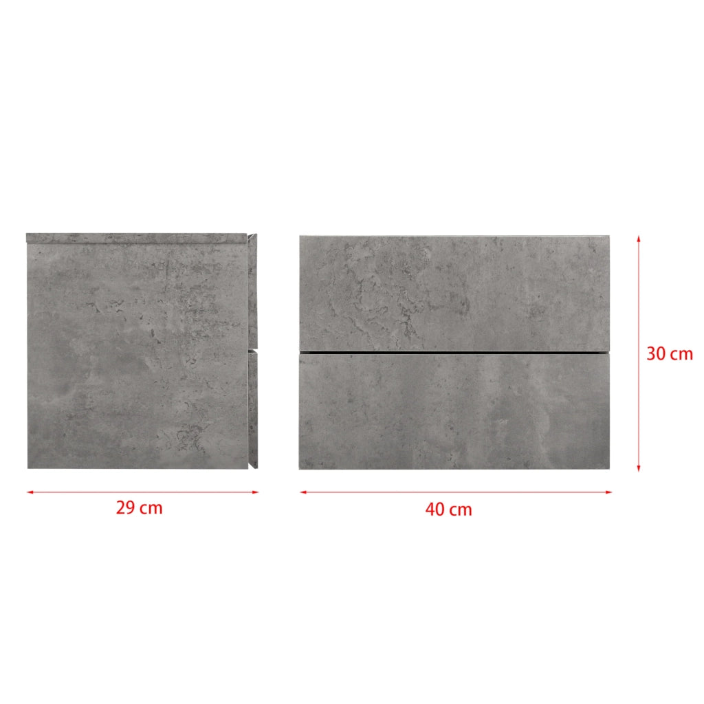 Comodino/comodino/pensile con 2 cassetti effetto cemento grigio 03_0000822