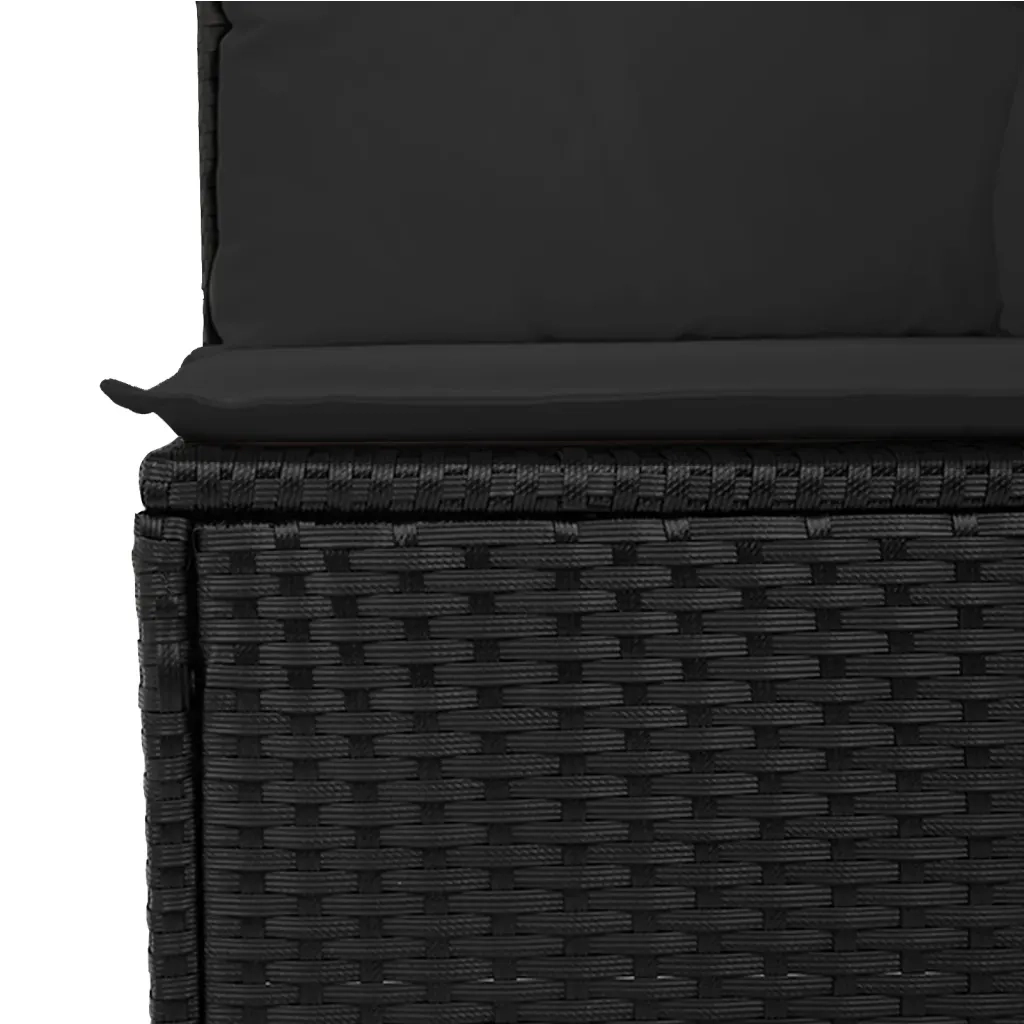 Set Divani da Giardino con Cuscini 7pz Nero Polyrattan 3255817