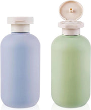 Set di contenitori per shampoo e creme 2 pezzi 200 ML con coperchio a scorrimento per viaggio - Contenitori in plastica per lotion e condizionatore
