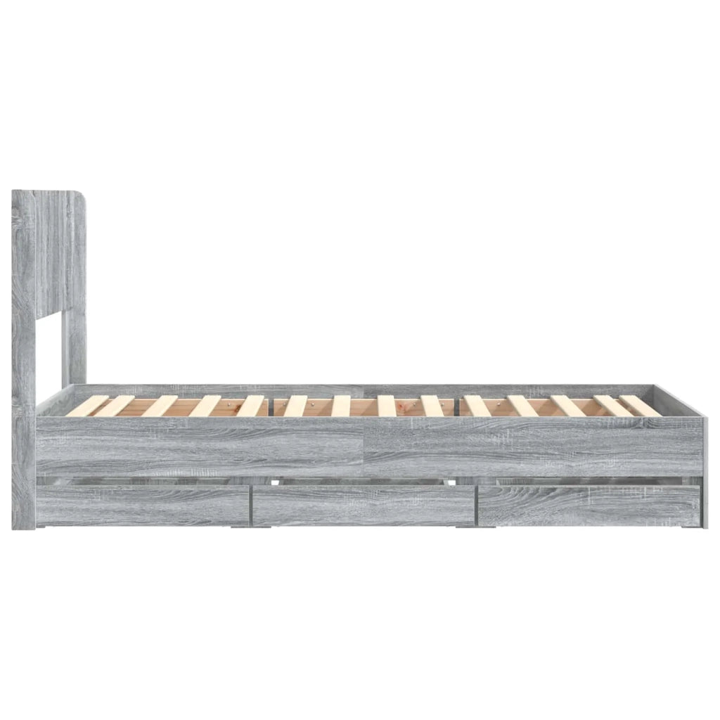 Struttura del letto con stoccaggio e testata Grigio Sonoma 3414334