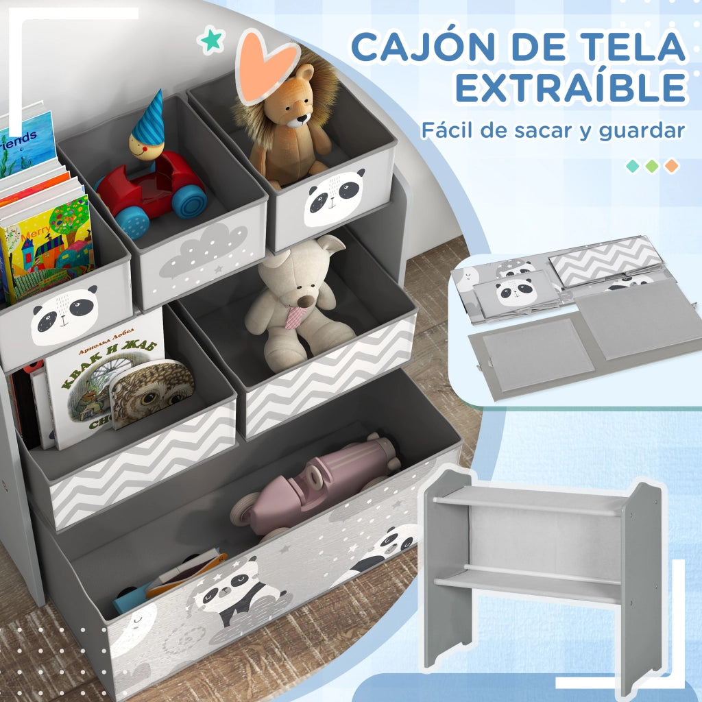 Libreria per giocattoli con 6 cesti ¨C Minimal ¨C Grigio 63x30x66 cm