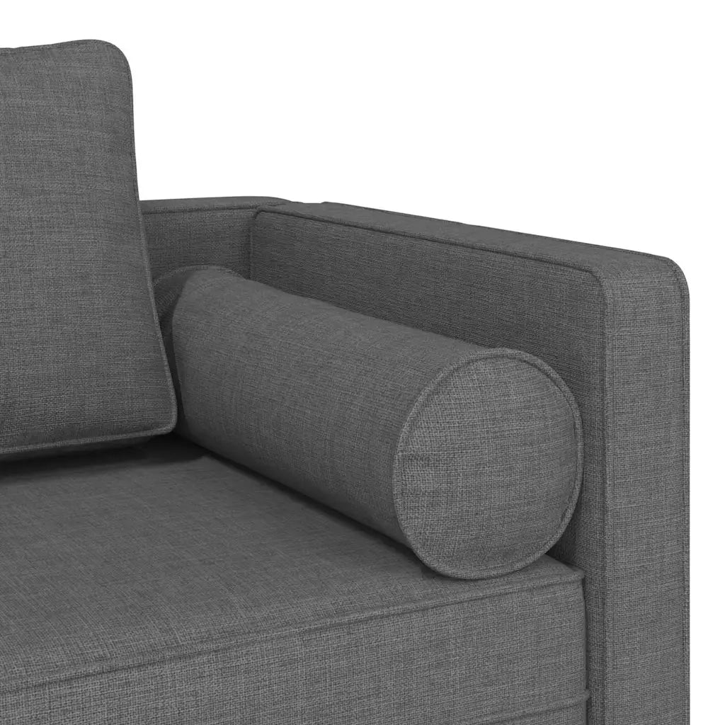 Chaise Longue con Cuscini Grigio Scuro in Tessuto CFW8923882