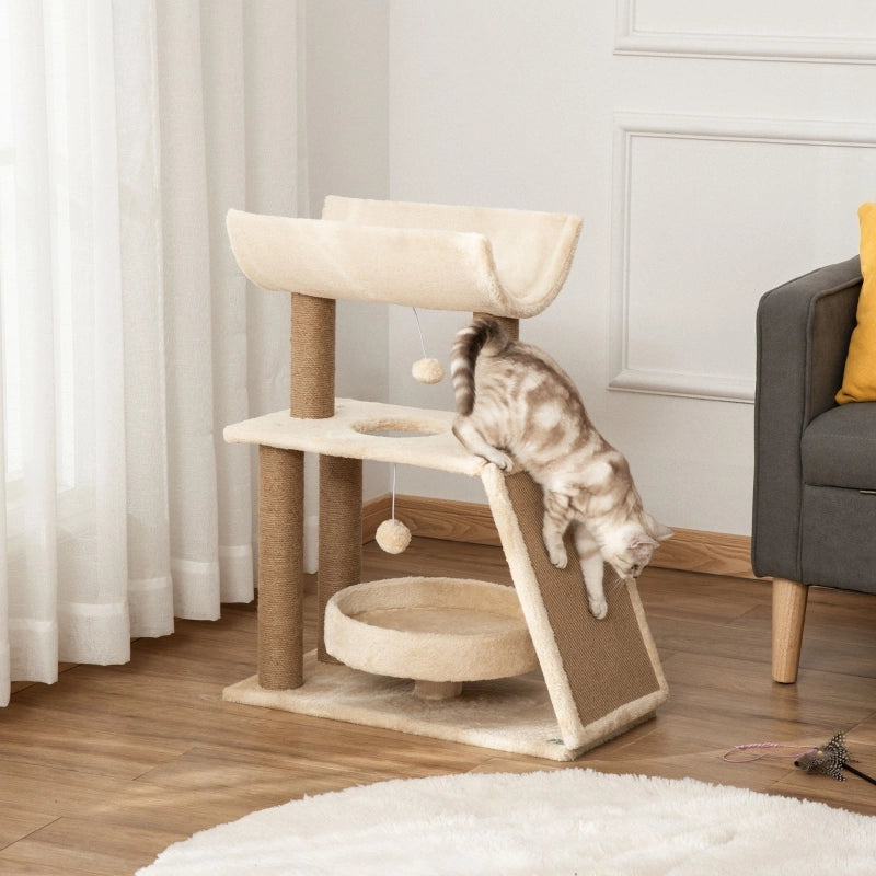 ALBERO PER GATTI multifunzione 60 x 30 x 76 cm naturale in peluche