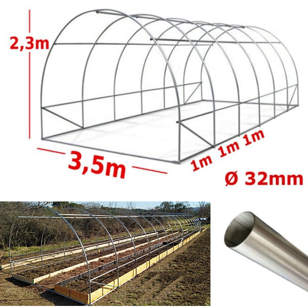 Struttura Serra Easy 3,5x6m tunnel ad archi