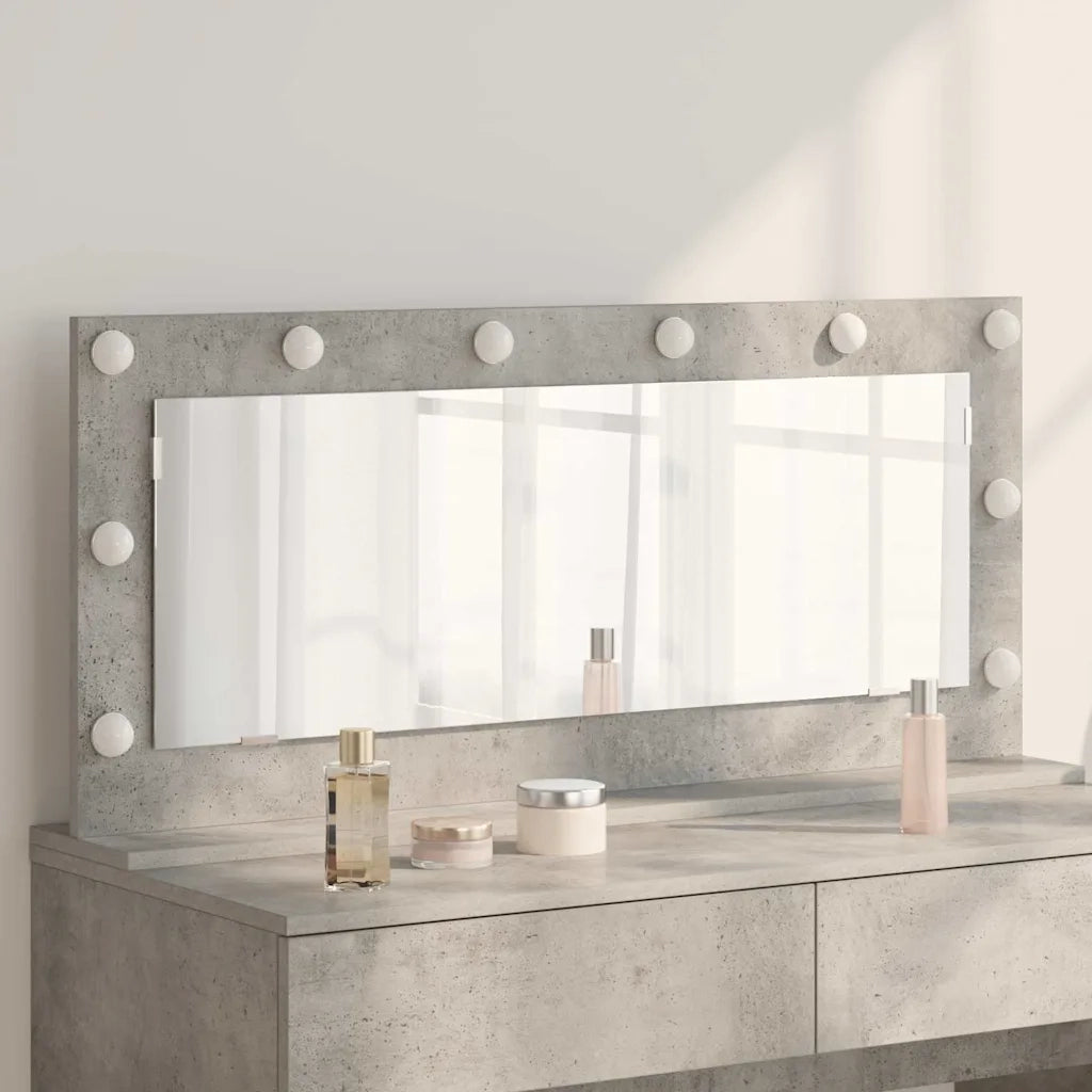 Specchio da Vanit¨¤ Rettangolare Grigio cemento 100 x 45 x 18 cm