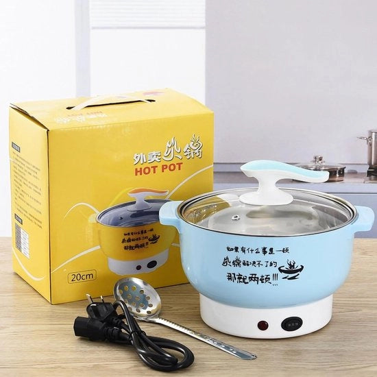 Mini Cottura Elettrica 1.8L - Potenza Regolabile 400-800W - Parete Interna in Acciaio Inossidabile - Sicurezza Antisuperficie