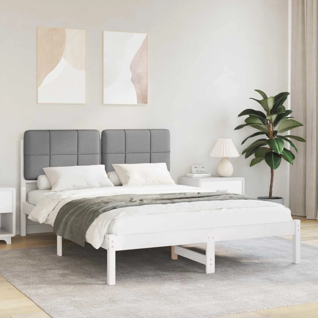 Letto con Testiera Rivestita-Struttura Letto con Testiera Grigio chiaro 140 x 200 cm 764064