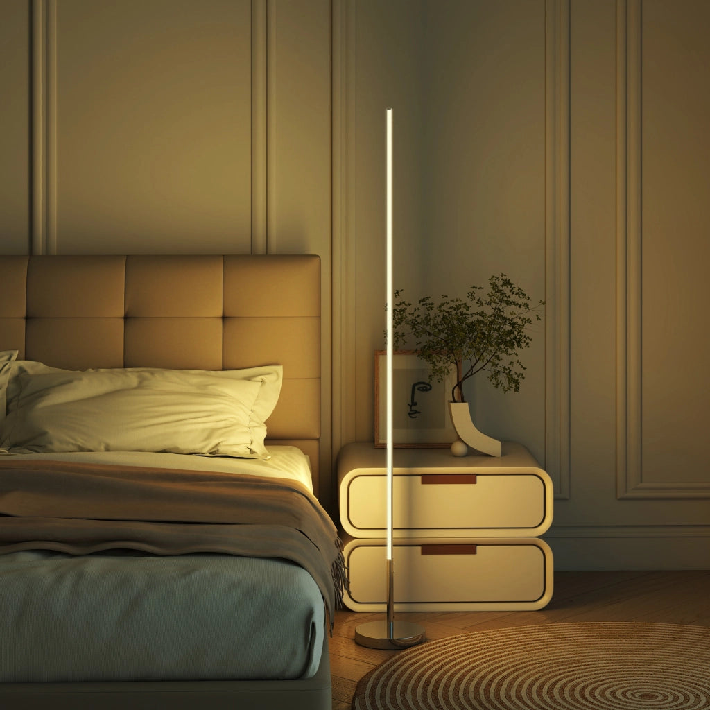 Lampada da Terra LED 150 cm Regolabile con Telecomando ¨C Xylo ¨C Argento